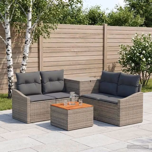 Set di divani 6 pz Grigio e Grigio Scuro 55 x 55 x 37 cm 3447302