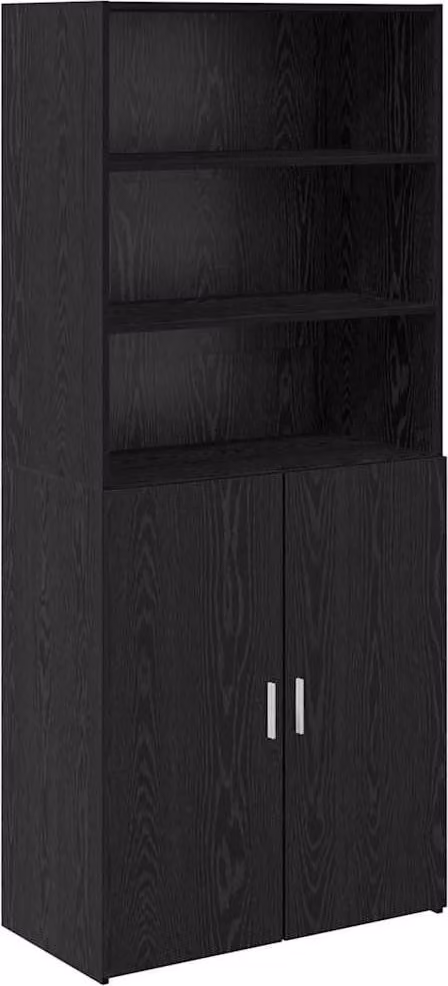 Credenza Rovere Nero 80 x 42,5 x 185 cm Legno multistrato