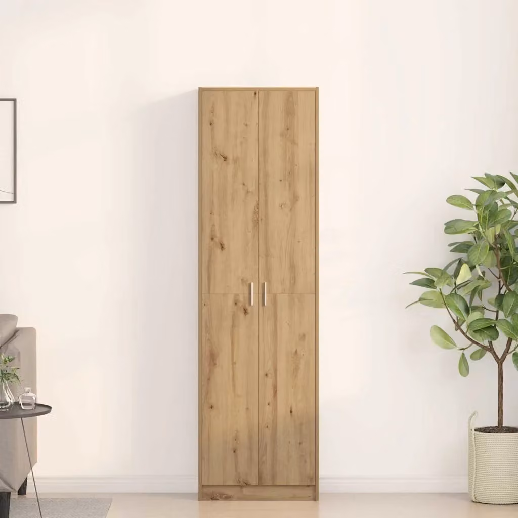 vidaXL Guardaroba Moderno in Rovere Marrone con Ante a Battente e Ripiani Interni L/P/H: 55 x 25 x 189 cm