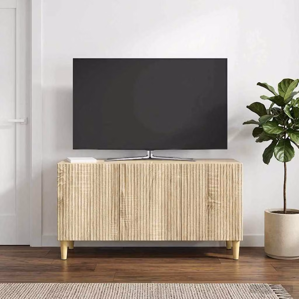 Mobile TV vidaXL in legno ingegnerizzato Rovere Sonoma, L 99 x P 34,5 x H 50 cm