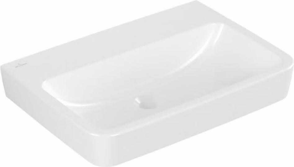 Villeroy & Boch O.novo - Lavabo da appoggio, 650x460 mm, senza sfioratore, senza foro per miscelatore, AntiBac, CeramicPlus, bianco alpino 4A41KFT2