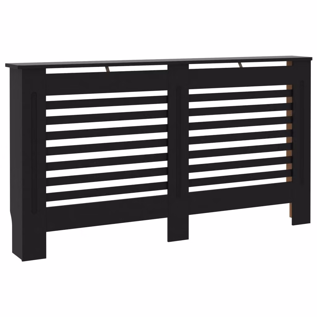 Copertura per Radiatore Nera 152x19x81,5 cm in MDF