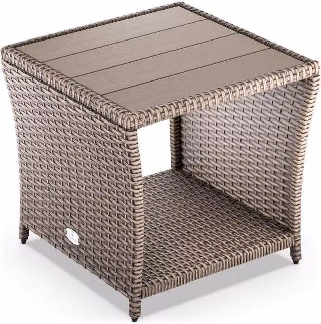 Tavolino da giardino crema 45x45x40cm altezza regolabile