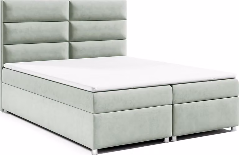 Best for Home Letto boxspring con contenitore Trinity K-4 Materasso a molle Bonell incl. topper, con consegna 160x200-verde menta