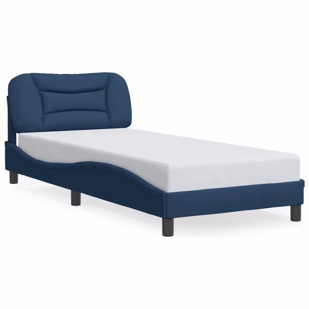 vidaXL Giroletto Hvar Blu con LED e porta USB in tessuto e legno, L/P: 90 x 200 cm – 2