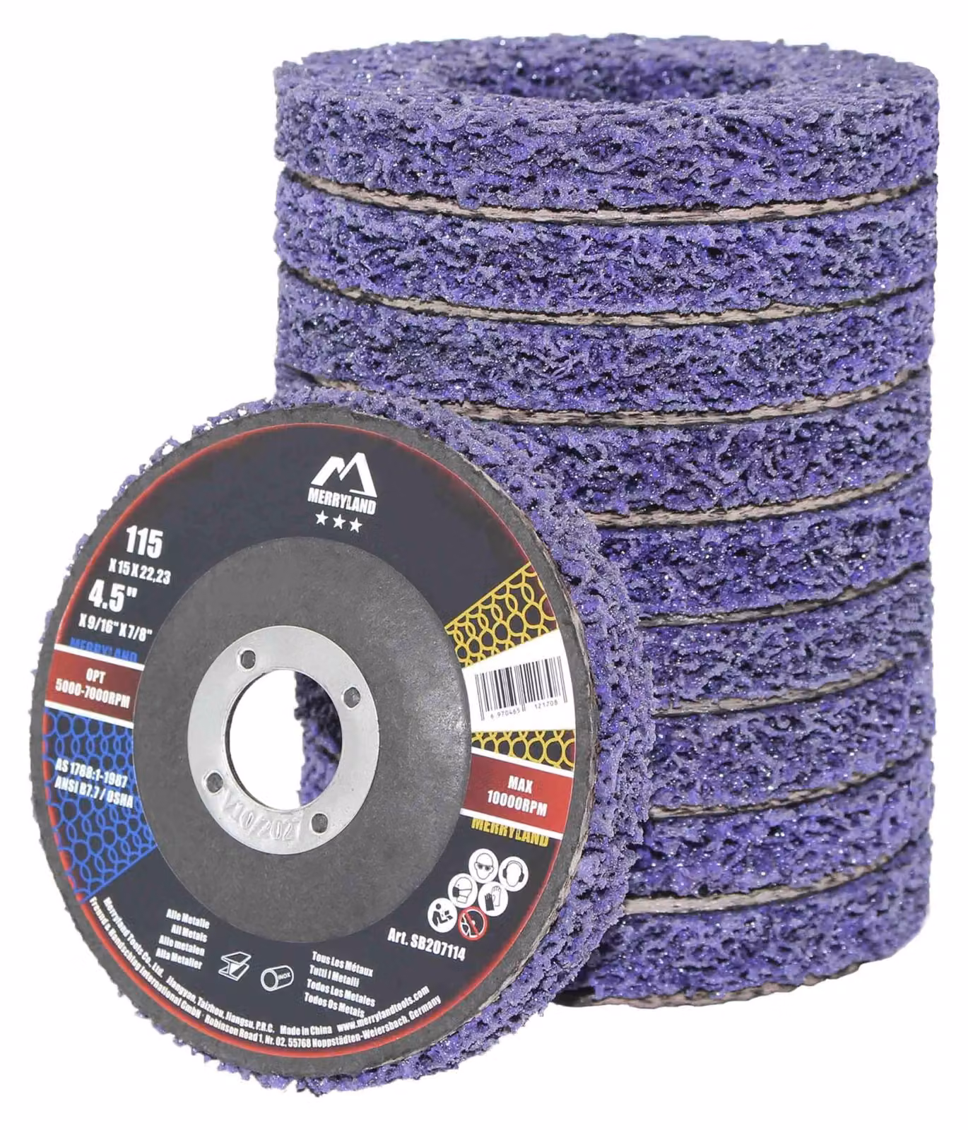 Elzusha - Set di 10 dischi abrasivi da 115 mm per smerigliatrice angolare