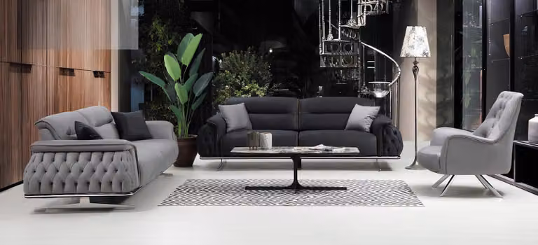 Modern Sofagarnitur 3 tlg Wohnzimmer Luxus Sofagarnitur 3+3+1 Sitzer Möbel