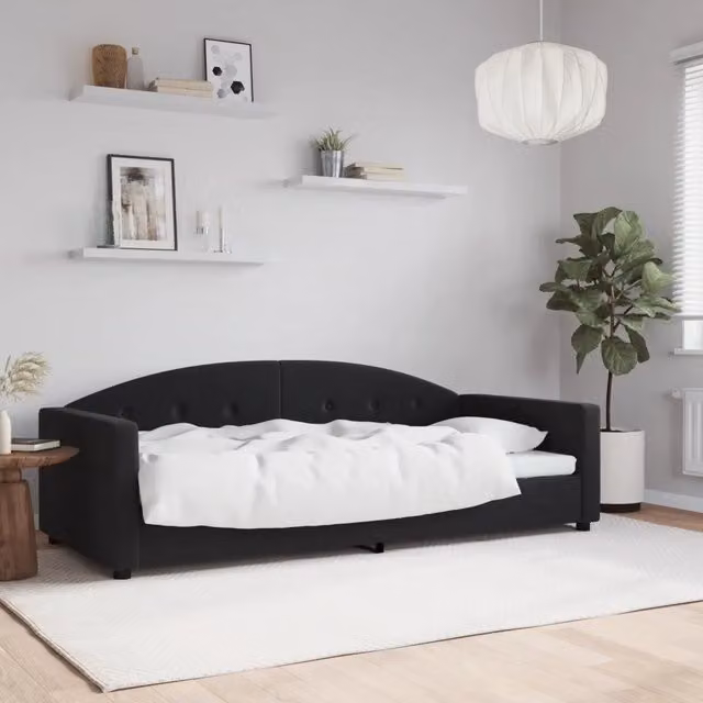 Letto da giorno moderno vidaXL in velluto nero