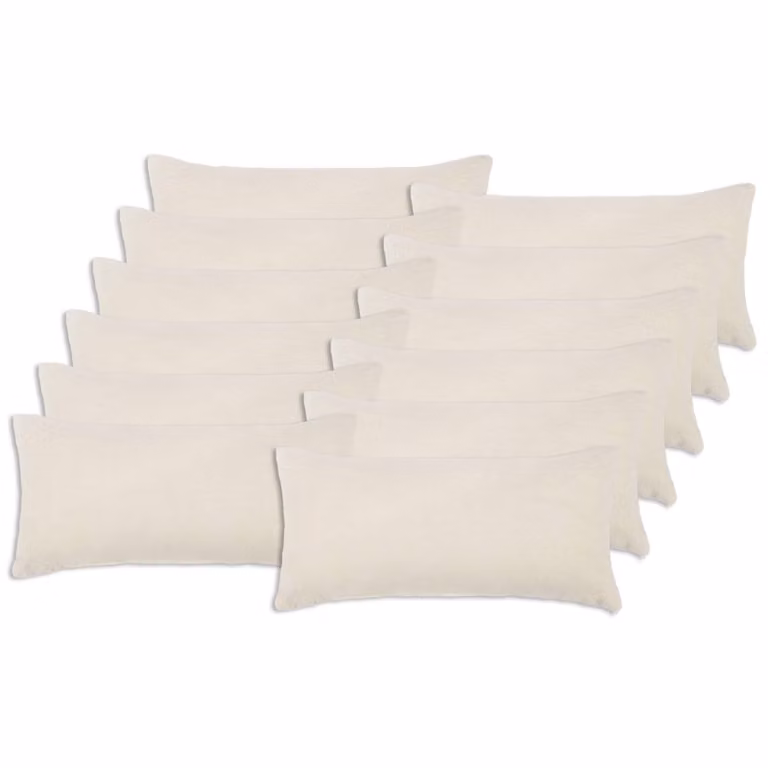 Set di 12 federe vidaXL HEERLEN in tessuto bouclé color beige, L 80 cm x P 40 cm