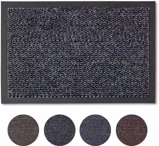 Tappetino antiscivolo grigio 40x60 cm, set da 2 pezzi per interni - tappetino ad asciugatura rapida - facile da pulire