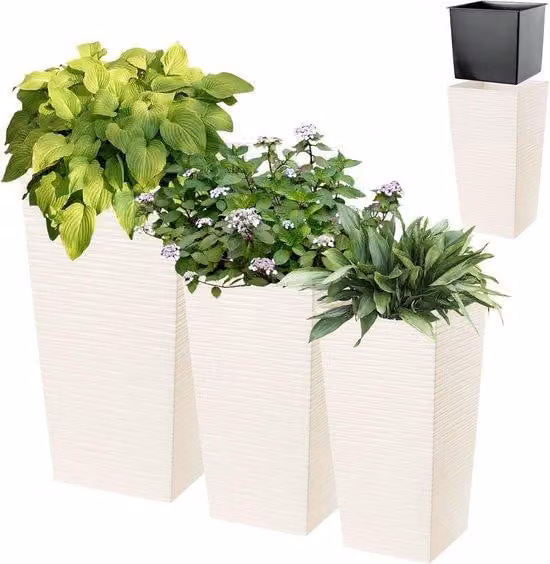 Set di vasi da fiori resistenti alle intemperie per interni ed esterni | Un set composto da 3 vasi moderni e creativi