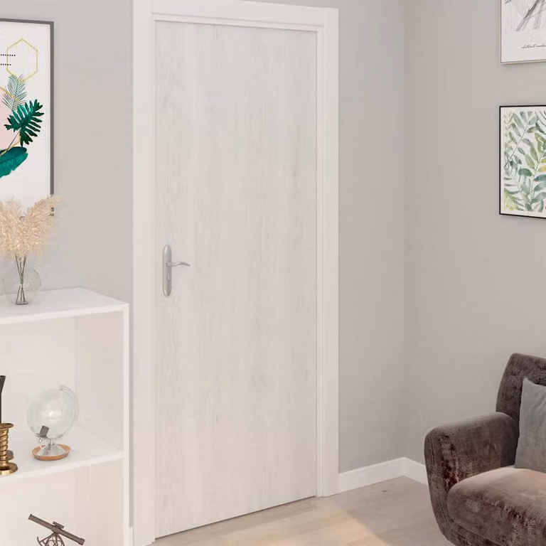 Set di 4 pellicole autoadesive vidaXL per porte in PVC effetto legno bianco opaco, L: 90 cm x H: 210 cm