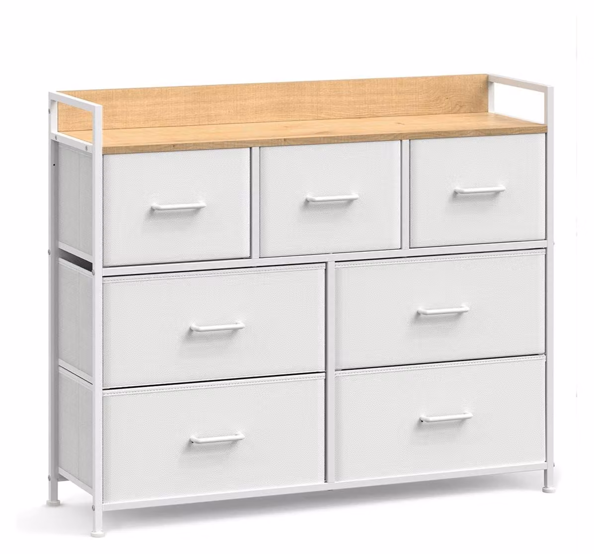 Comodino in legno di frassino bianco – Contenitore – Cassetti – Pannello di particelle di legno – 28,5 x 98 x 85 cm