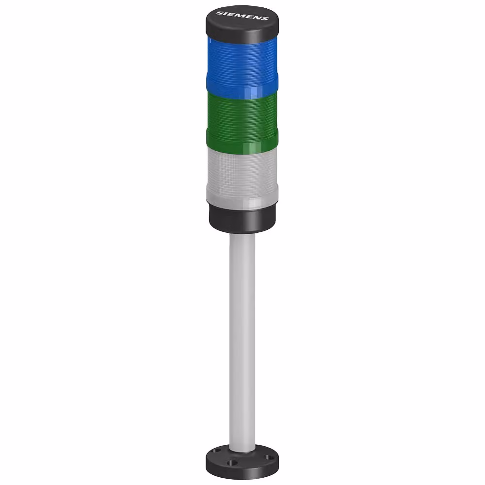 Colonna di segnalazione Siemens completa, blu, verde, bianca, con LED integrato 24 V CA/CC 8WD44235AK050AF0
