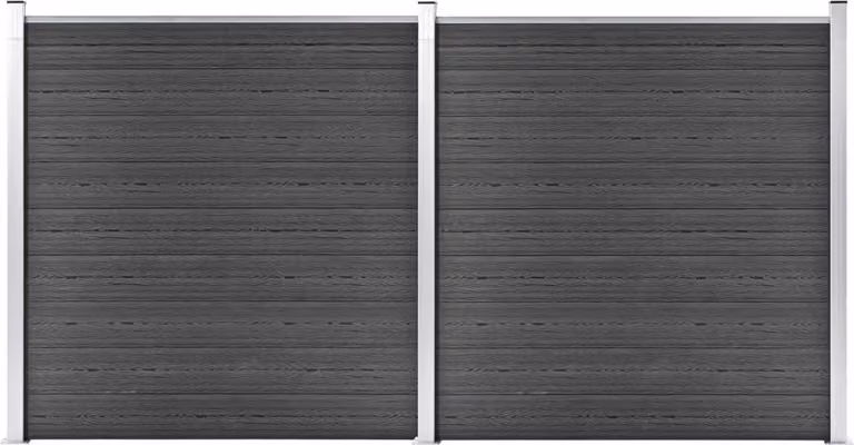 Maison Exclusive - Set di elementi per recinzione in WPC 353x186 cm, nero