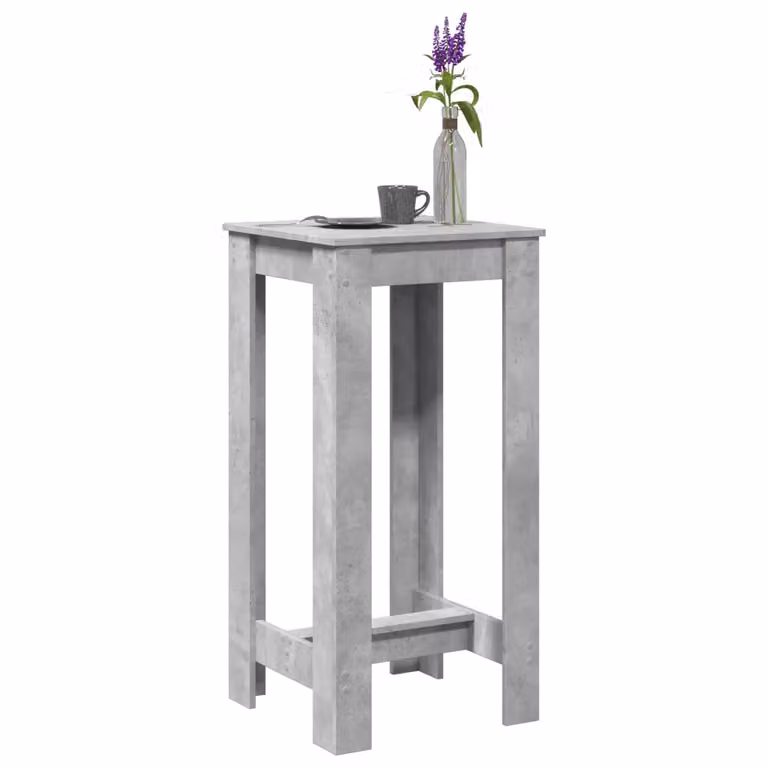 vidaXL Tavolo da Bar Moderno Grigio Cemento in Legno Multistrato L: 51 cm, P: 50 cm, H: 103,5 cm
