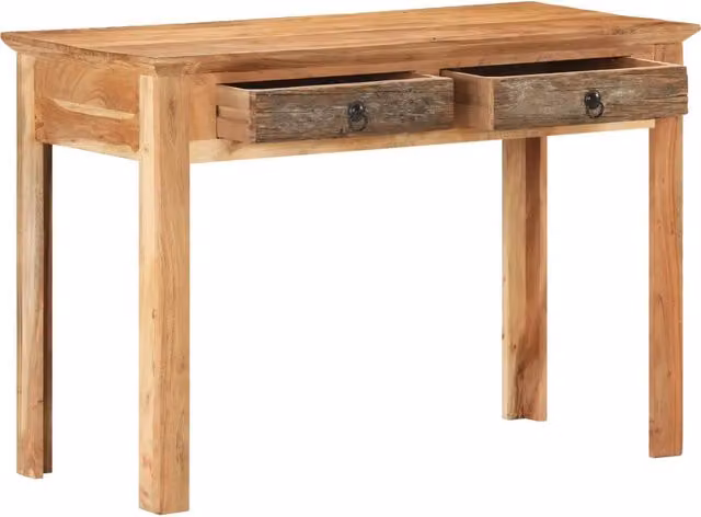 Scrivania in legno di acacia marrone vidaXL L/P/H: 110 x 50 x 75 cm