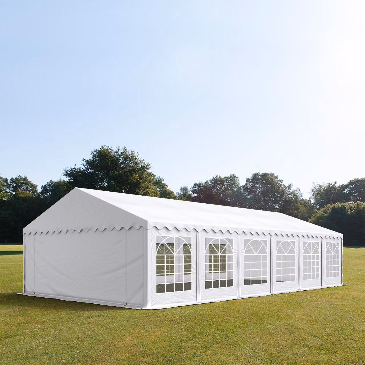 Tendone per feste 6x14 m ignifugo PVC 100% impermeabile Gazebo da giardino Tendone da esterno Tenda party bianco