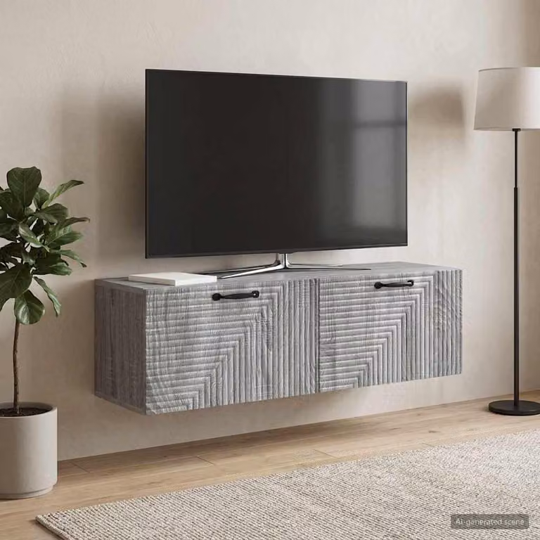 vidaXL Mobile Porta TV da Muro Moderno Grigio, L 98 x P 31 x H 30 cm