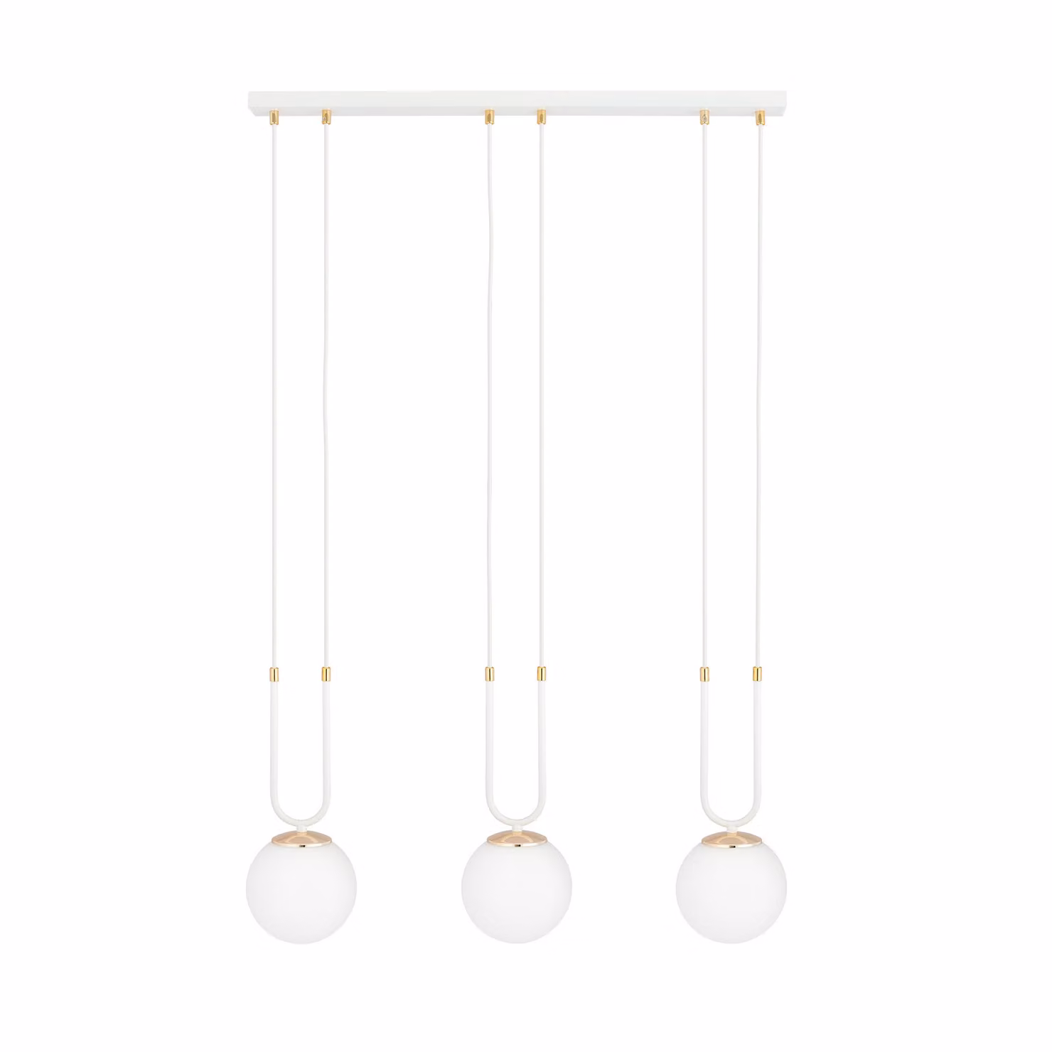Lampadario Emibig 3xE14 40W GLAM 3 BIANCO/OPAL 1115/3