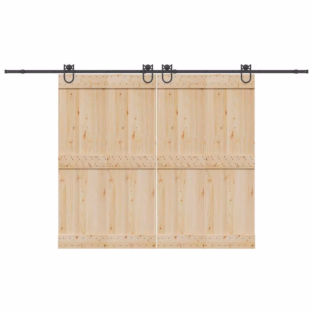 vidaXL Kit di Binari per Porte Scorrevoli in Acciaio Inox Nero Opaco