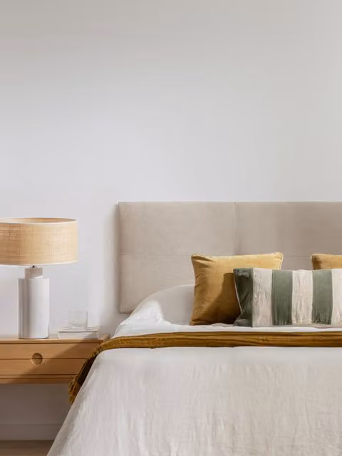 Testata letto imbottita Ilan Kenay Home colore perla/beige per adulti