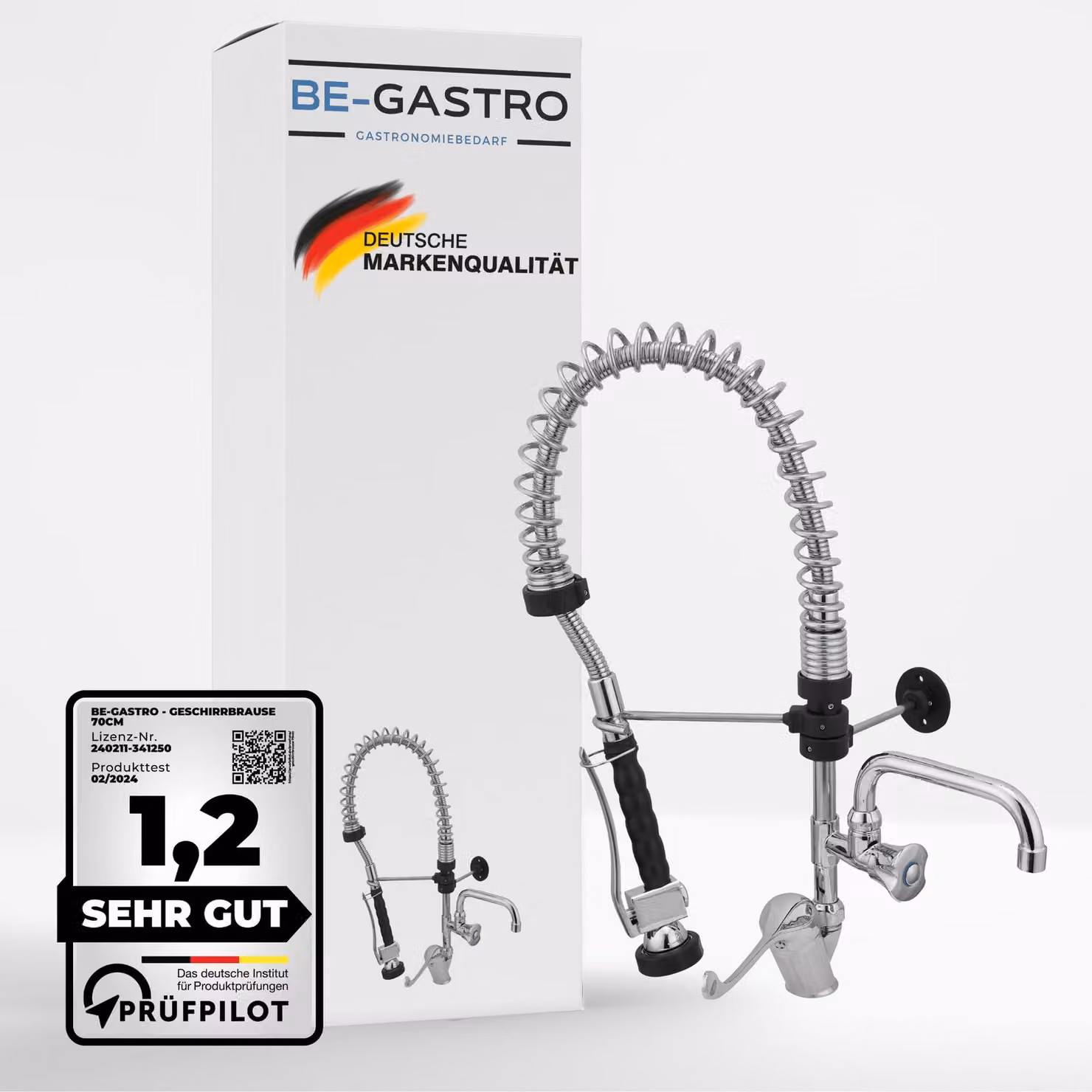 Miscelatore monocomando per lavello Gastro-Brause, modello Premium, con altezza di 70 cm e maniglia lunga
