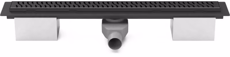 Canale lineare in plastica Chud?j nero da 950 mm con scarico laterale D 50 e sifone girevole CH PA 950 HC -