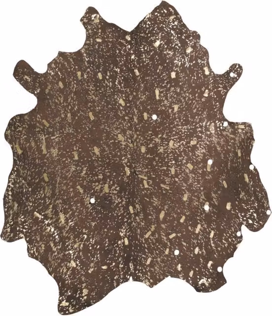 Tappeto in pelle bovina Glam 100 Marrone e Oro
