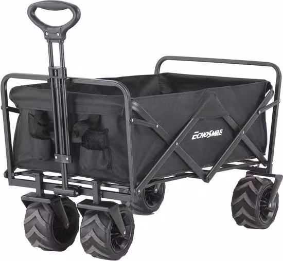 Carrello pieghevole per esterno - 160 kg di capacità, maniglia regolabile e ruote giranti a 360°