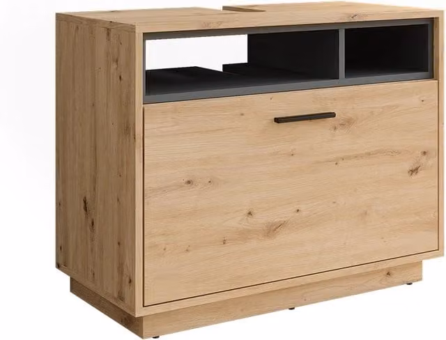 Mobiletto da bagno Beatrice Vicco in rovere e antracite con cassetti e ripiani L: 80 cm, P: 64 cm, H: 35 cm – 1
