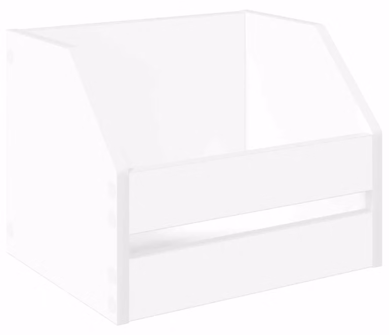 Set di custodie per dischi in vinile, colore bianco, dimensioni 38 x 30 x 29 cm, realizzato in materiale composito di legno