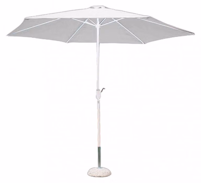 Ombrellone da Giardino Ø3 m Palo Ø48 mm Poly Eco in Acciaio Bianco