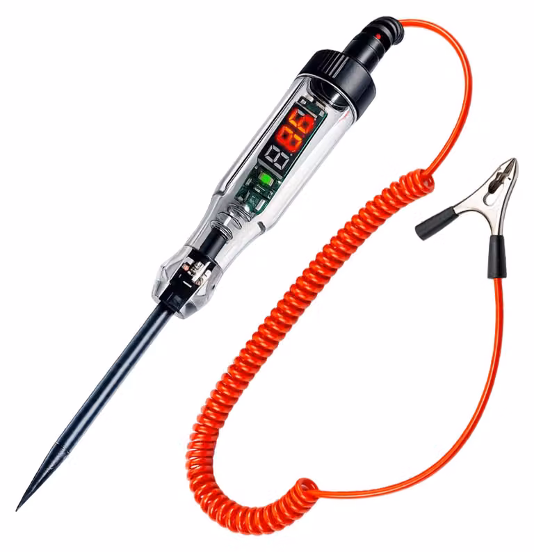 Tester per la verifica della tensione continua con display LED digitale, da 3 a 48V DC