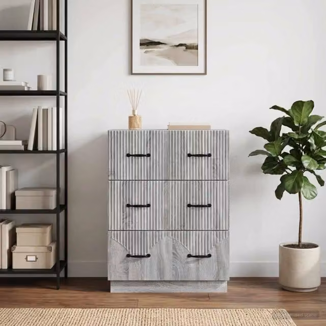 Mobile con Cassetti vidaXL Grigio Sonoma L: 66 cm, P: 34,5 cm, H: 87 cm
