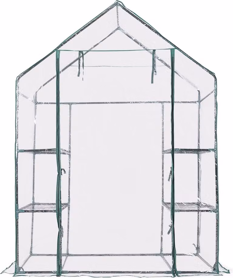 Serra con ripiani, copertura in PVC, 143 x 73 x 195 cm