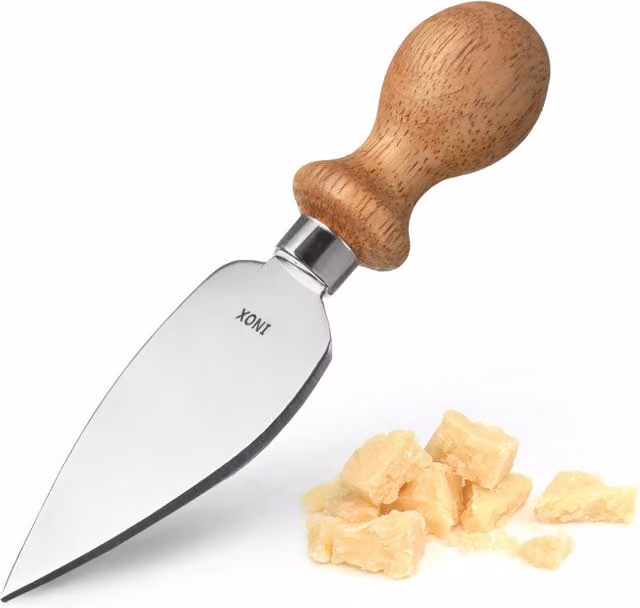 Coltello per formaggio grana Pedrini in acciaio inox e legno color argento