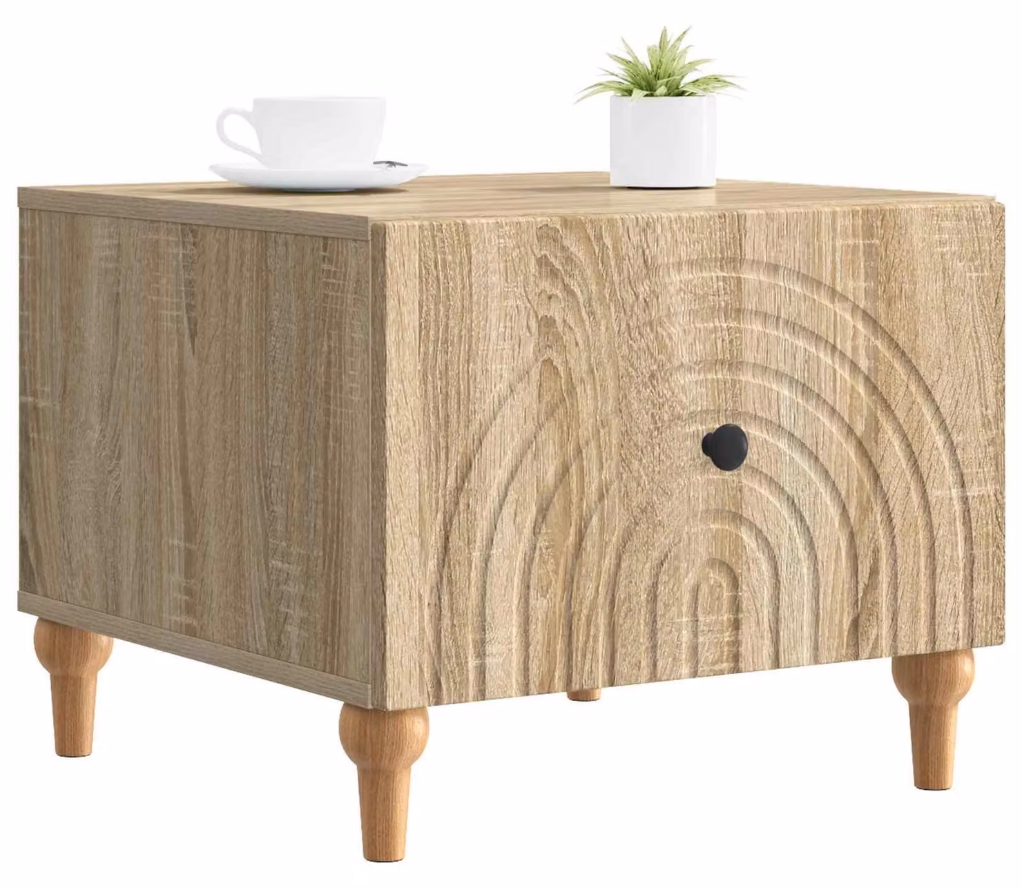 Tavolino con cassetto in legno di quercia Sonoma