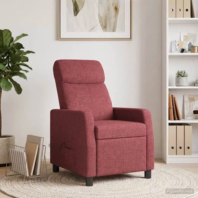 Divano Sedia-Poltrona Massaggiante Rosso Vino Tessuto 986377