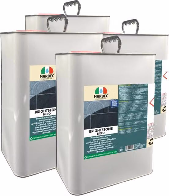 Cera per ardesia e pietre Marbec Brightstone Nero 5 l x 4 pezzi – 1