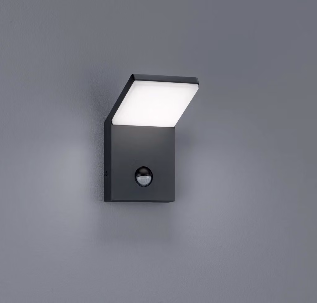 Applique LED da parete Trio Leuchten in alluminio nero con sensore di movimento per esterno e luce bianco caldo – 2
