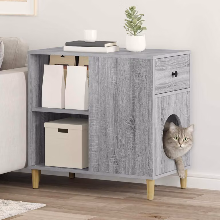 Casa per Gatti vidaXL Sonoma Grigio L: 72 cm, P: 42,5 cm, H: 70 cm