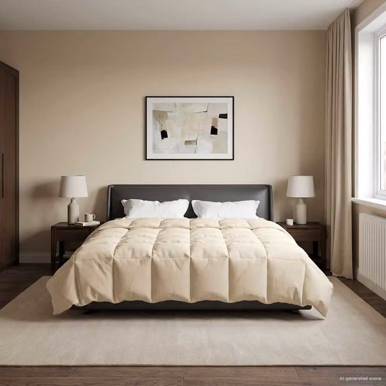 Piumone invernale vidaXL in microfibra traspirabile e reversibile, beige, L 200 x P 200 cm