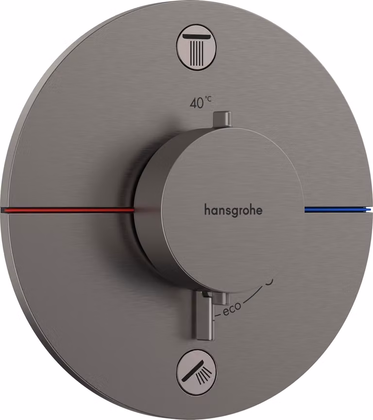 hansgrohe ShowerSelect Comfort S thermostat, encastré, 2 consommateurs, rosace ronde, 15554340, 15554340