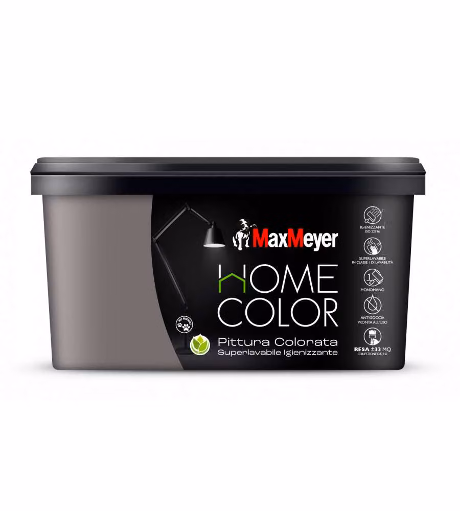 MaxMeyer Idropittura Igienizzante Superlavabile Colore Smoke 2,5L