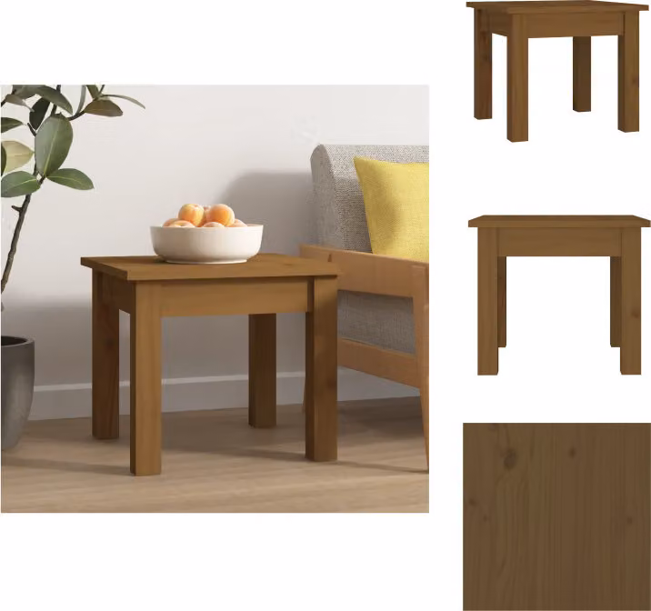 vidaXL Tavolino da caffè marrone miele 35x35x30 cm in legno di pino massiccio - Tavolini da caffè