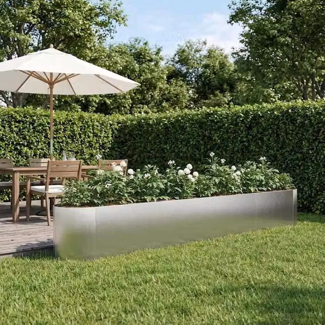 Letto rialzato da giardino Acciaio Inox 380 x 40 x 40 cm 8011737