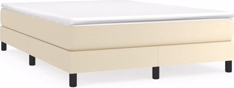 Giroletto a Molle con Materasso Crema 140x200 cm in Pelle finta