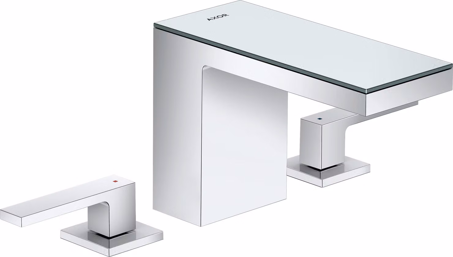 hansgrohe AXOR MyEdition Mélangeur lavabo 3 trous 110, avec vidage Push-Open, avec plaque, saillie 150mm, 47070000, 47070000