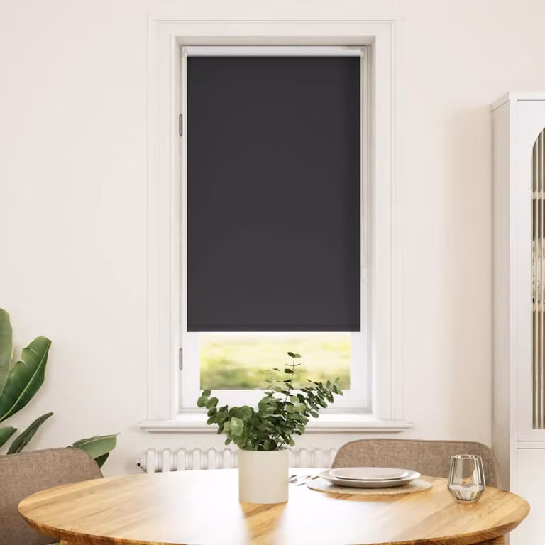 vidaXL Tenda a rullo oscurante termoisolante in poliestere, L: 60 cm, H: 120 cm, Nero